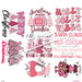 Printed Decal - Pink Christmas Decal Sheet | Decals from The Glitter Guy