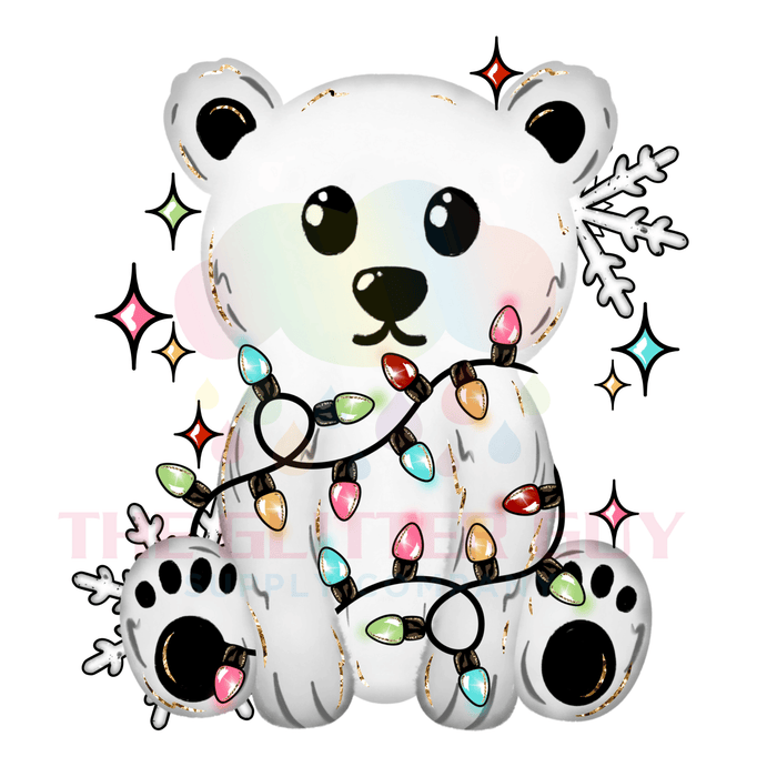 Printed Decal - Polar Bear Lights | Decals from The Glitter Guy