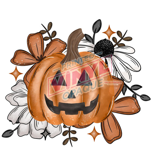 Printed Decal - Pumpkin Floral | Decals from The Glitter Guy