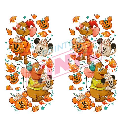 Printed Decal - Pumpkin Spice Mice Accents | Decals from The Glitter Guy