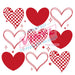 Printed Decal - Red Heart Grid | Decals from The Glitter Guy