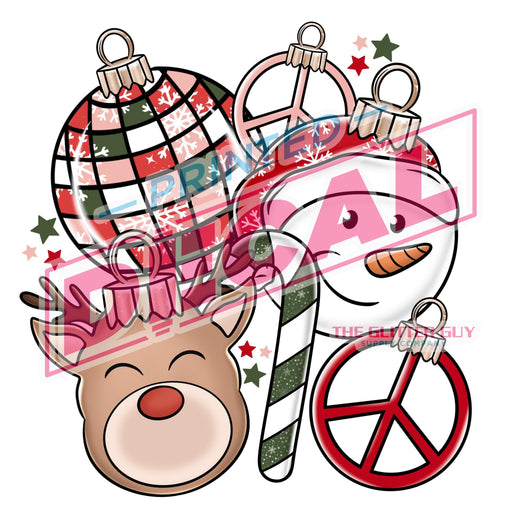 Printed Decal - Retro Christmas Collage | from The Glitter Guy
