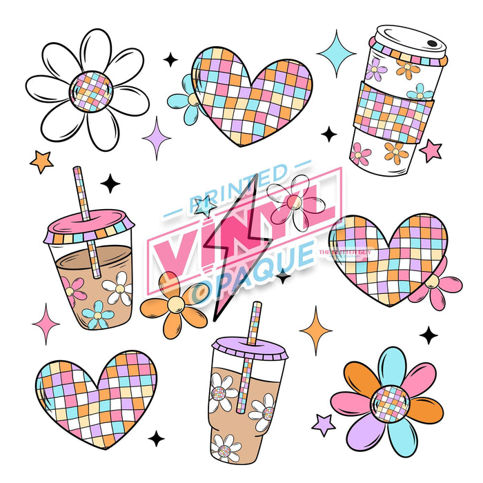 Printed Decal - Retro Coffee Grid | Decals from The Glitter Guy