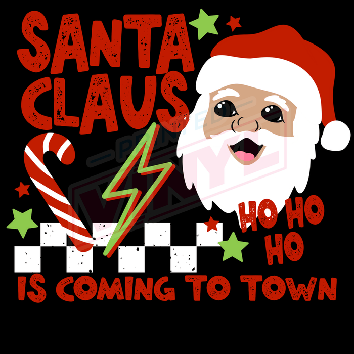 Printed Decal - Santa Is Coming 632 | Decals from The Glitter Guy