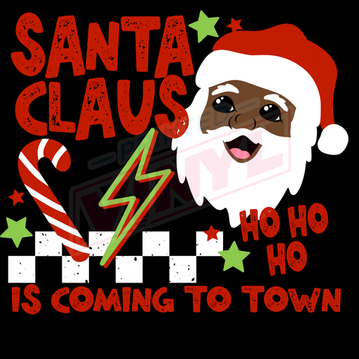 Printed Decal - Santa Is Coming 6345 | Decals from The Glitter Guy
