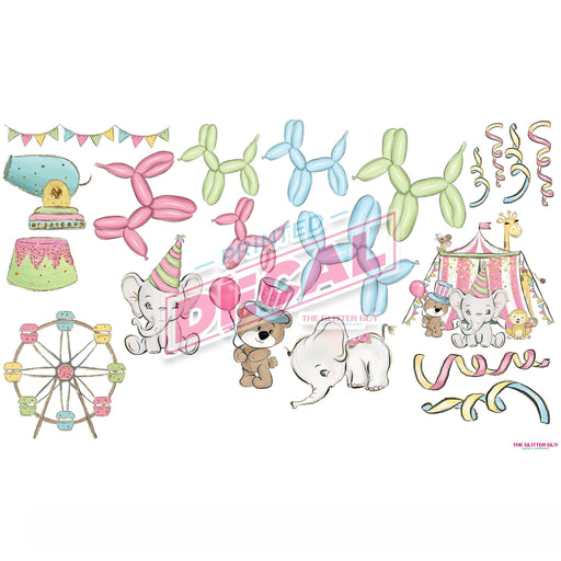 Printed Decal Sheet - Circus Cutie Jammers | Decals from The Glitter Guy