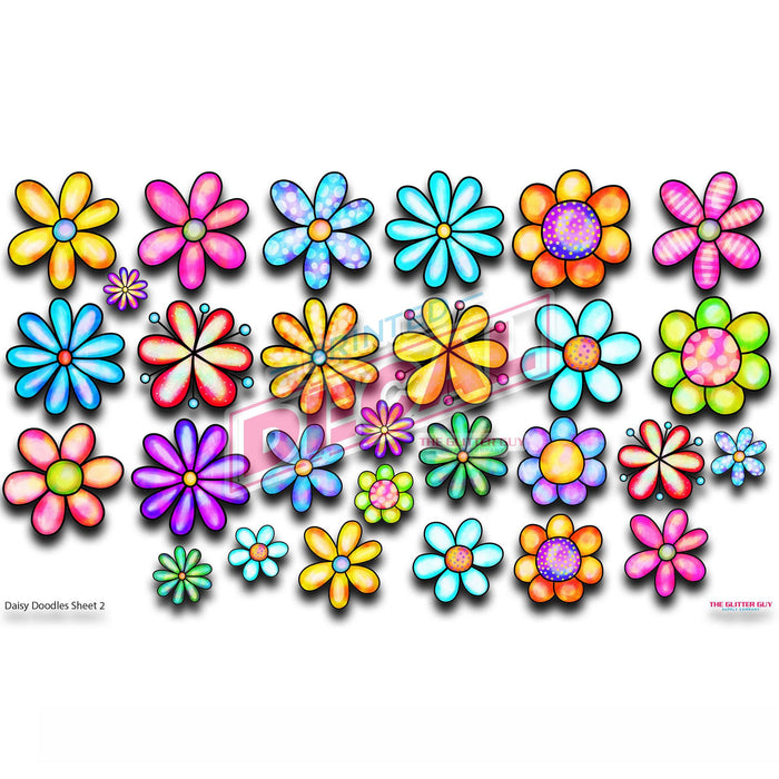 Printed Decal Sheet - Daisy Doodle Jammers Two | Decals from The Glitter Guy