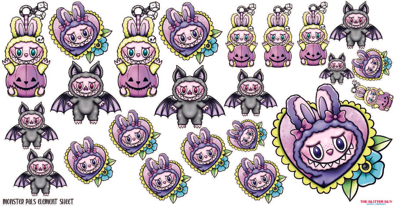 Printed Decal Sheet - Monster Pals | Decals from The Glitter Guy