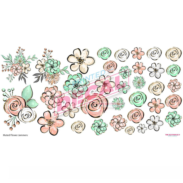 Printed Decal Sheet - Muted Garden Jammers | Decals from The Glitter Guy