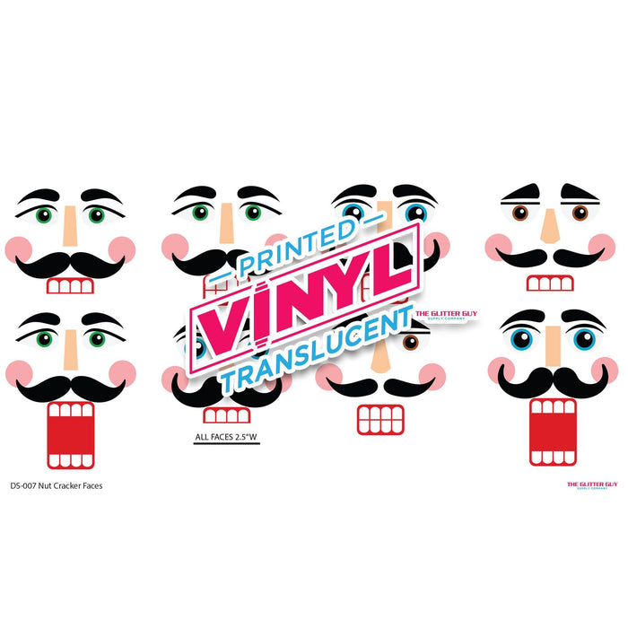 Printed Decal Sheet - Nutcracker Faces | Printed Vinyl from The Glitter Guy