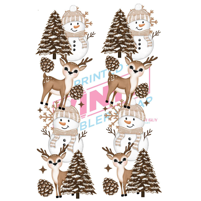 Printed Decal - Snowman & Deer Accents | Decals from The Glitter Guy