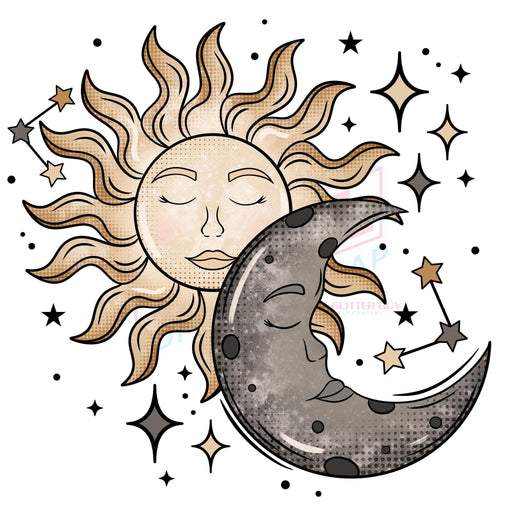 Printed Decal - Sun & Moon | Decals from The Glitter Guy