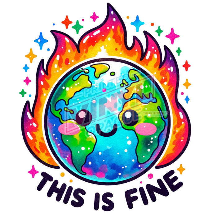 Printed Decal - This Is Fine | from The Glitter Guy