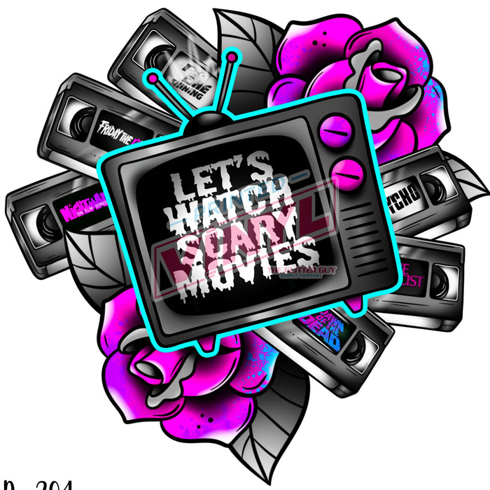 Printed Decal - Watch Scary Movies | Decals from The Glitter Guy