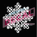 Printed Decal - White Checkered Snowflake | Decals from The Glitter Guy