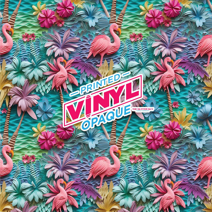 Printed Vinyl - 3D Flamingos | Printed Vinyl from The Glitter Guy