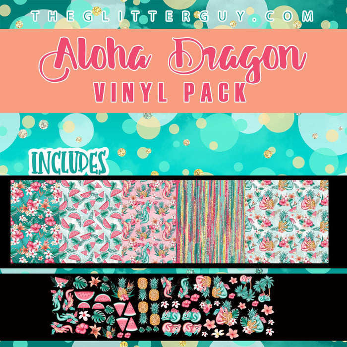 Printed Vinyl - Aloha Dragons | Printed Vinyl from The Glitter Guy