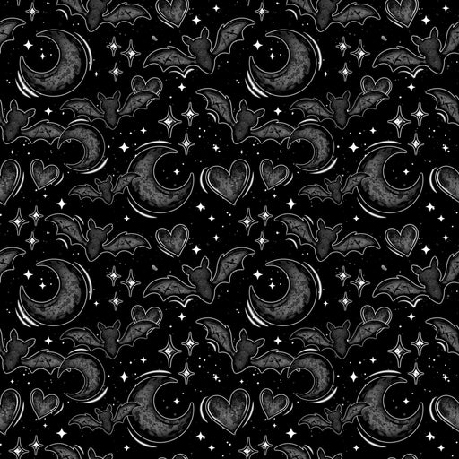 Printed Vinyl - Bats And Hearts Black | Printed Vinyl from The Glitter Guy