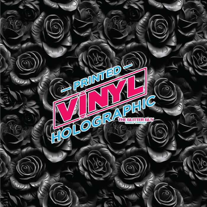 Printed Vinyl - Black Roses 3D | Printed Vinyl from The Glitter Guy