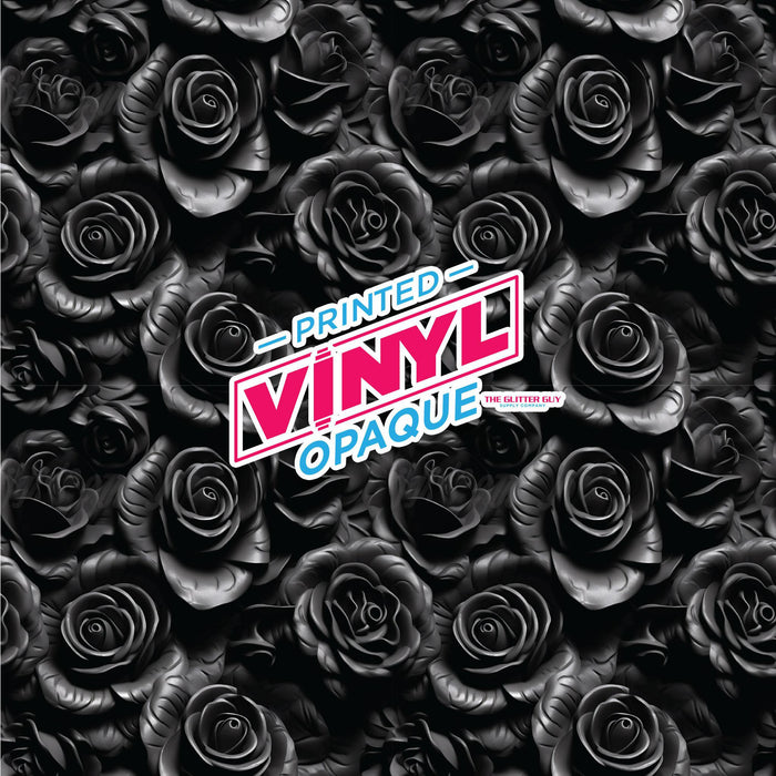 Printed Vinyl - Black Roses 3D | Printed Vinyl from The Glitter Guy