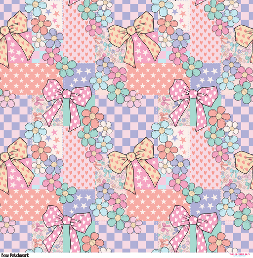 Printed Vinyl - Bow Patchwork | Printed Vinyl from The Glitter Guy