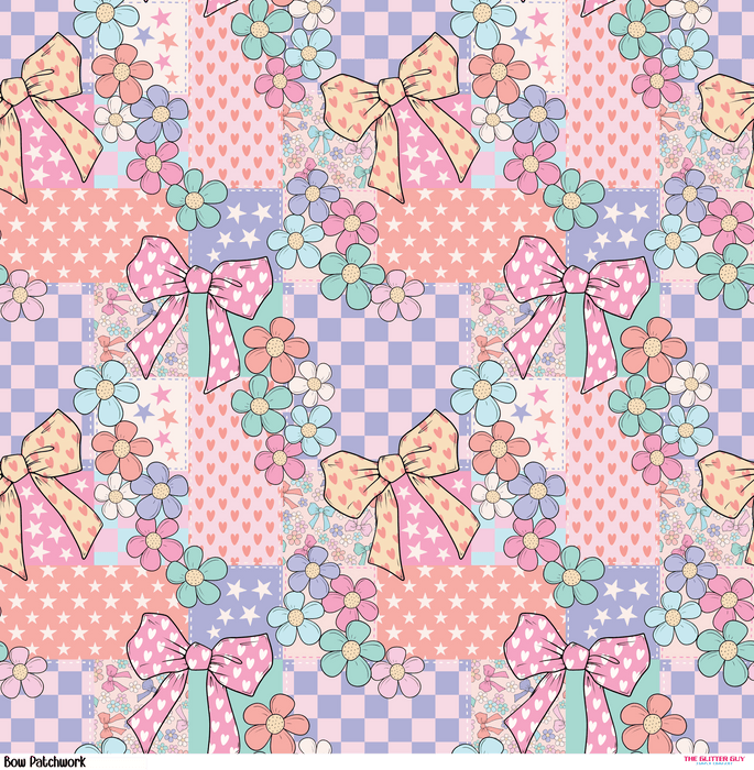 Printed Vinyl - Bow Patchwork | Printed Vinyl from The Glitter Guy
