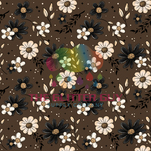 Printed Vinyl - Brown Floral | Printed Vinyl from The Glitter Guy