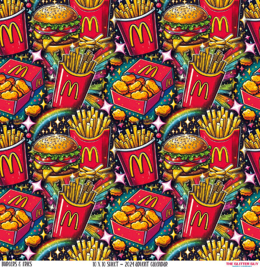 Printed Vinyl - Burgers & Fries - Limited | Printed Vinyl from The Glitter Guy