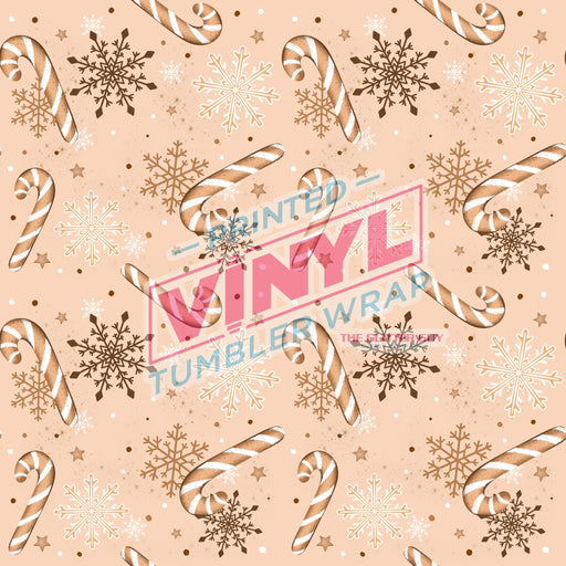 Printed Vinyl - Candy Cane Snowflakes | Printed Vinyl from The Glitter Guy