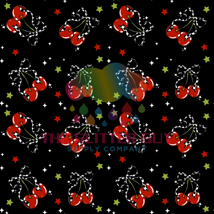 Printed Vinyl - Checkered Cherries | Printed Vinyl from The Glitter Guy