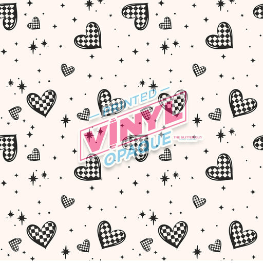 Printed Vinyl - Checkered Hearts | from The Glitter Guy