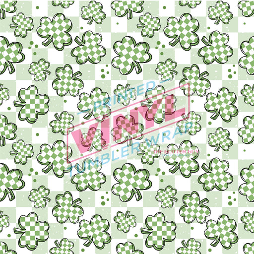 Printed Vinyl - Checkered Shamrock | Printed Vinyl from The Glitter Guy
