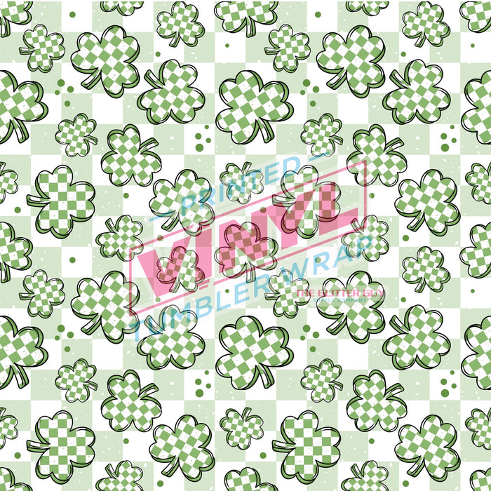 Printed Vinyl - Checkered Shamrock | Printed Vinyl from The Glitter Guy
