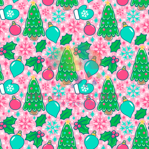 Printed Vinyl - Christmas Cheer Pink | Printed Vinyl from The Glitter Guy