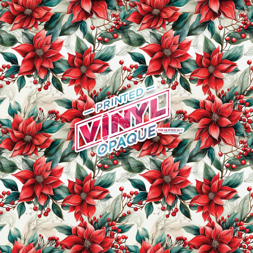 Printed Vinyl - Christmas Flowers | Printed Vinyl from The Glitter Guy