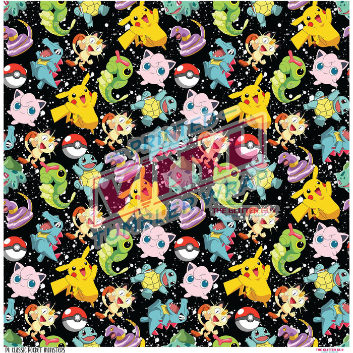 Printed Vinyl - Classic Pocket Monsters | Printed Vinyl from The Glitter Guy