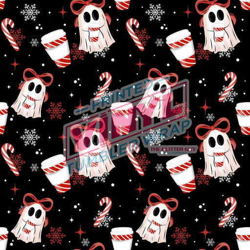 Printed Vinyl - Coffee Bow Ghostie | Printed Vinyl from The Glitter Guy