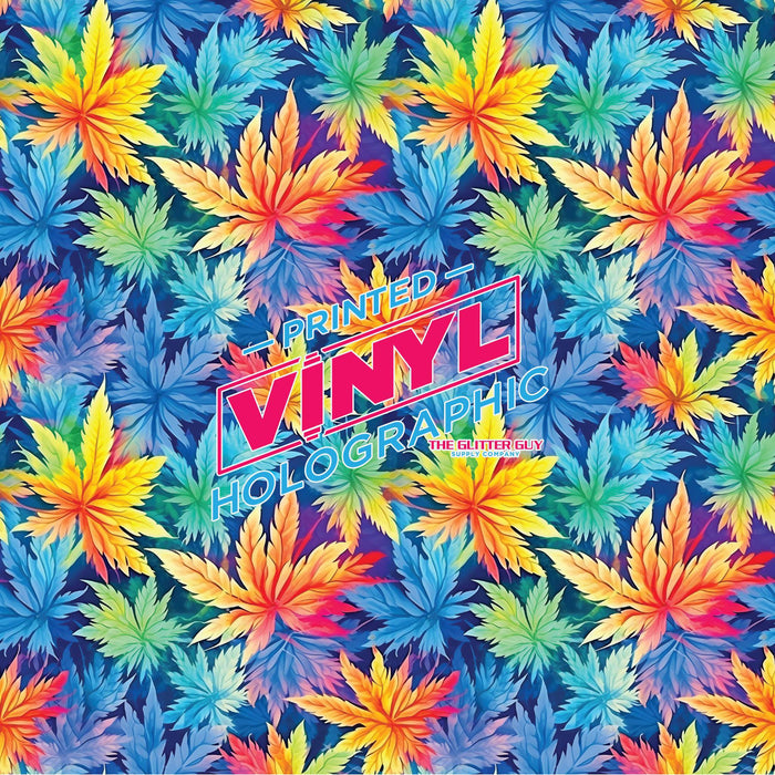 Printed Vinyl - Colorful Cannabis | Printed Vinyl from The Glitter Guy