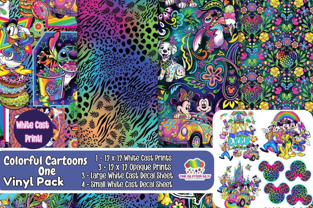 Printed Vinyl - Colorful Cartoons One | Printed Vinyl from The Glitter Guy