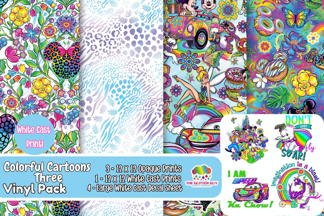 Printed Vinyl - Colorful Cartoons Three | Printed Vinyl from The Glitter Guy