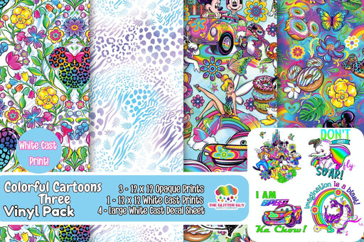 Printed Vinyl - Colorful Cartoons Three | Printed Vinyl from The Glitter Guy
