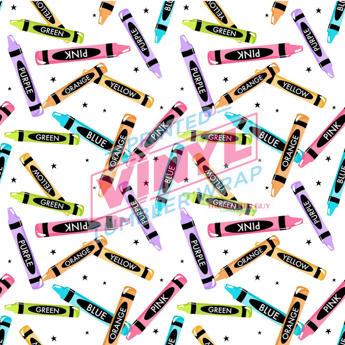 Printed Vinyl - Crayons | Printed Vinyl from The Glitter Guy