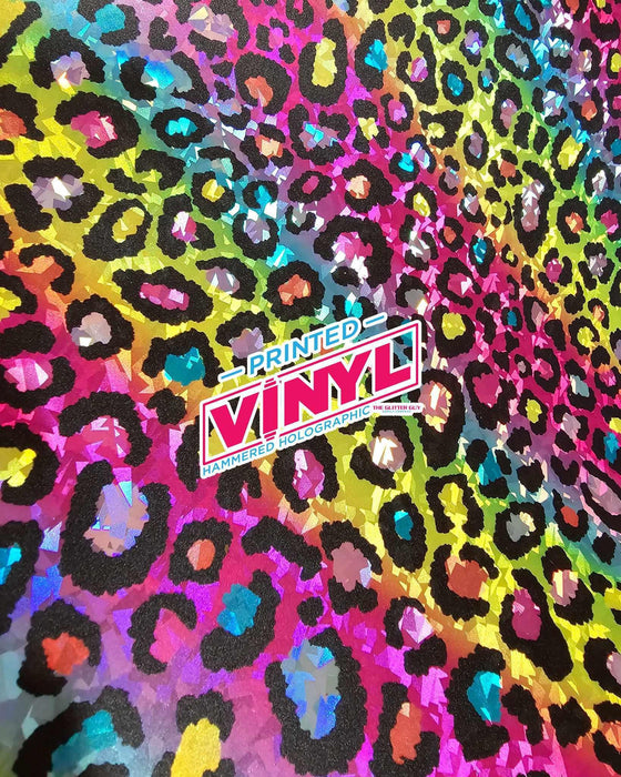 Printed Vinyl - Double Rainbow Leopard | Printed Vinyl from The Glitter Guy