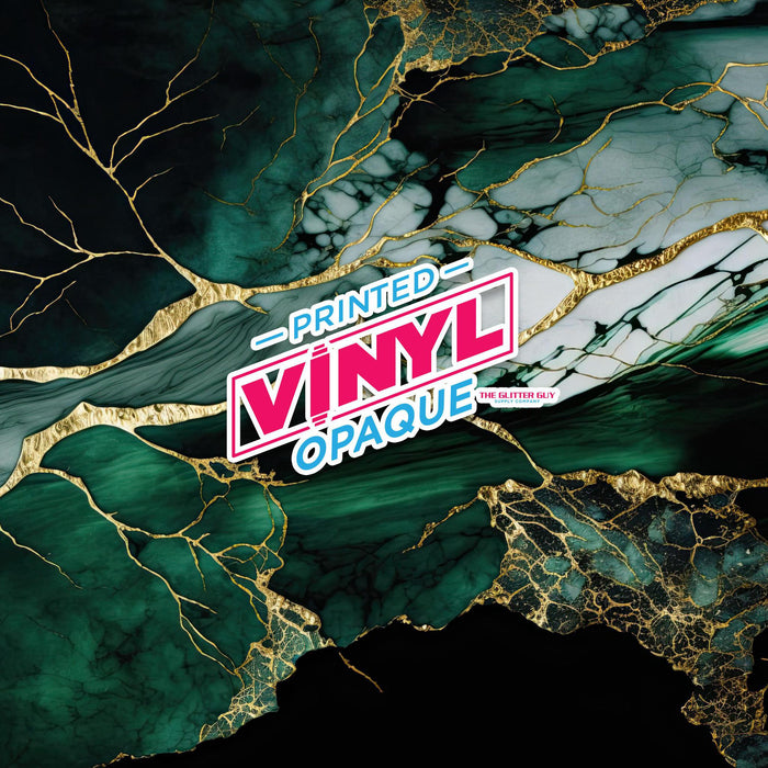 Printed Vinyl - Emerald Marble | Printed Vinyl from The Glitter Guy