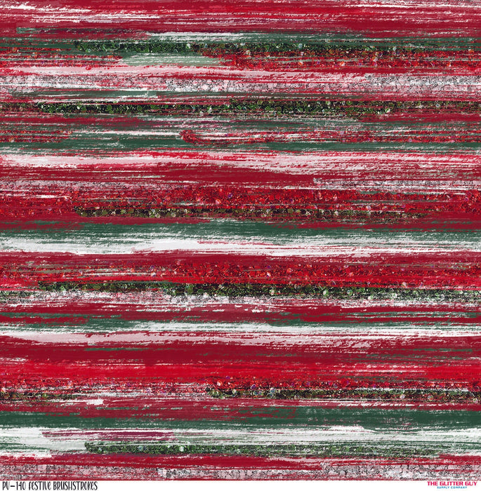 Printed Vinyl - Festive Brushstrokes | Printed Vinyl from The Glitter Guy