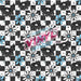 Printed Vinyl - Floral Checkered Blue | from The Glitter Guy