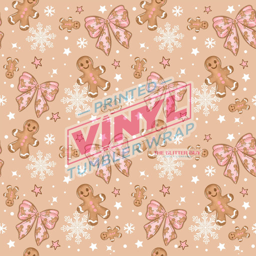 Printed Vinyl - Gingerbread Bow | Printed Vinyl from The Glitter Guy