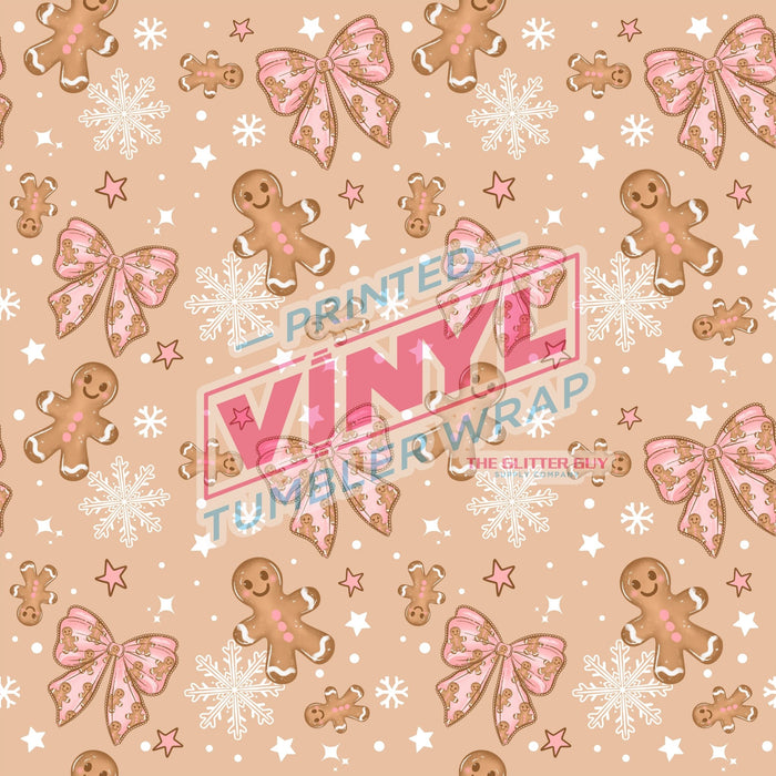 Printed Vinyl - Gingerbread Bow | Printed Vinyl from The Glitter Guy