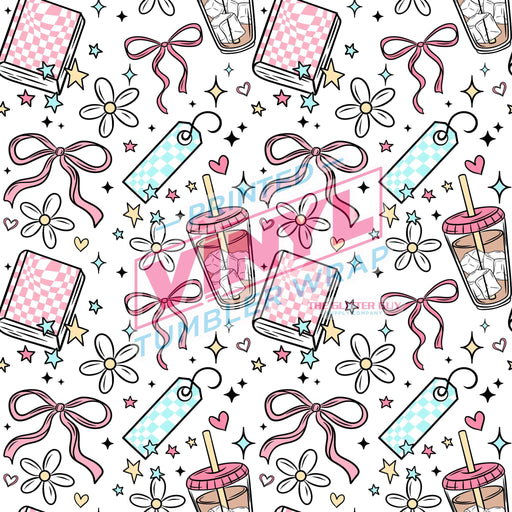 Printed Vinyl - Girly Books & Bows | Printed Vinyl from The Glitter Guy