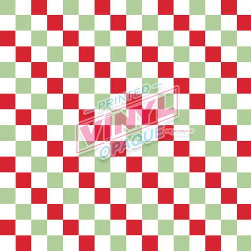Printed Vinyl - Green Red Checkered | Printed Vinyl from The Glitter Guy